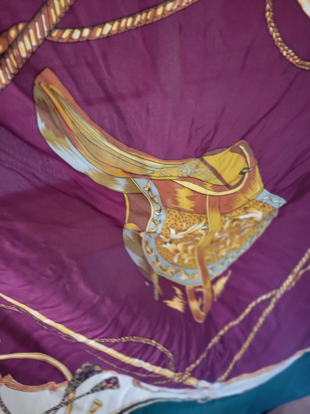 Vintage 100% Silk Equestrian Dressage Scarf - Picture 2 of 4